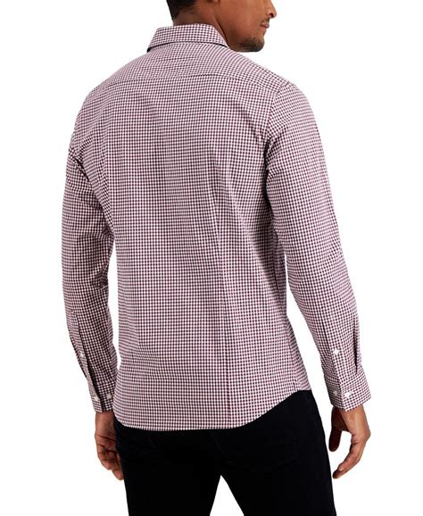 michael kors men's stretch gingham check shirt|Michael Kors Men's Stretch Gingham Shirt .